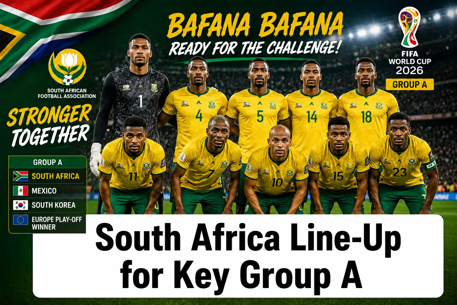 Bafana Bafana Name Strong Starting XI for Crucial World Cup Clash Against Czechia