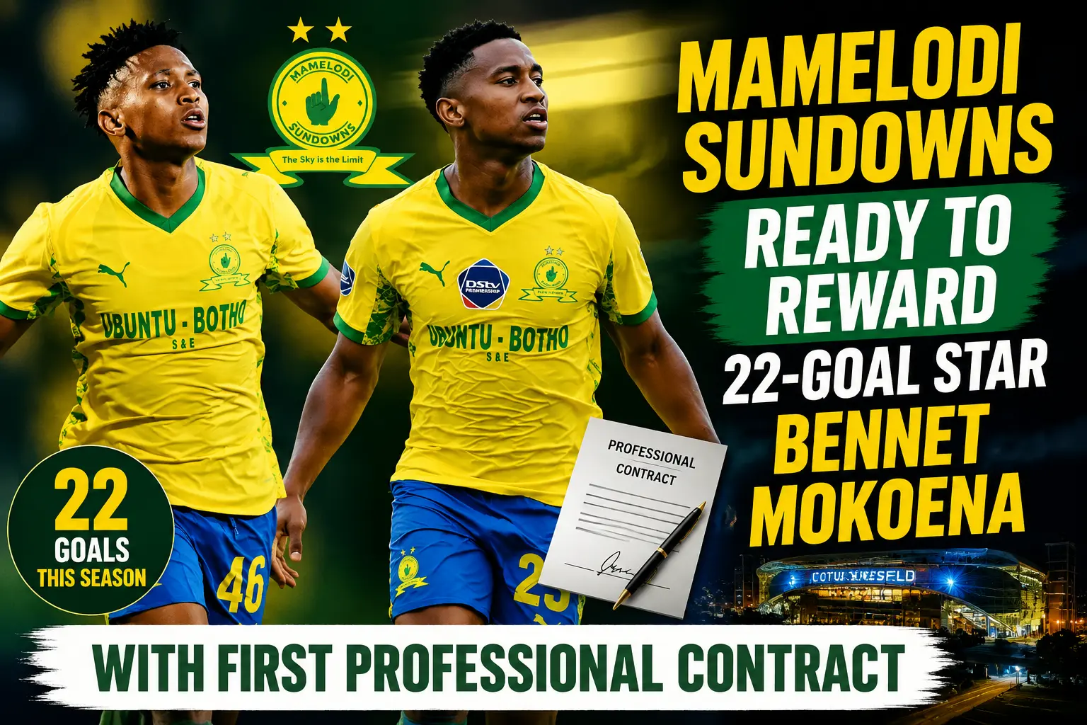 Mamelodi Sundowns Ready to Reward 22-Goal Star Bennet Mokoena with First Professional Contract