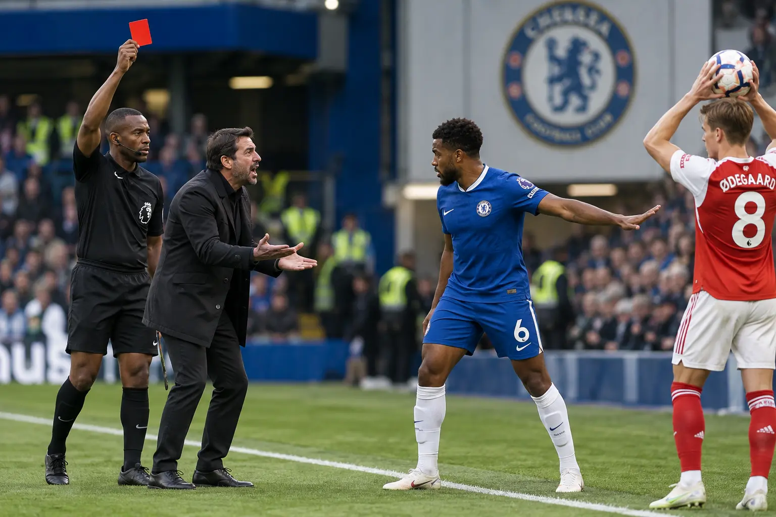 Defender Penalised After Blocking Throw-In as Manager Sees Red Card
