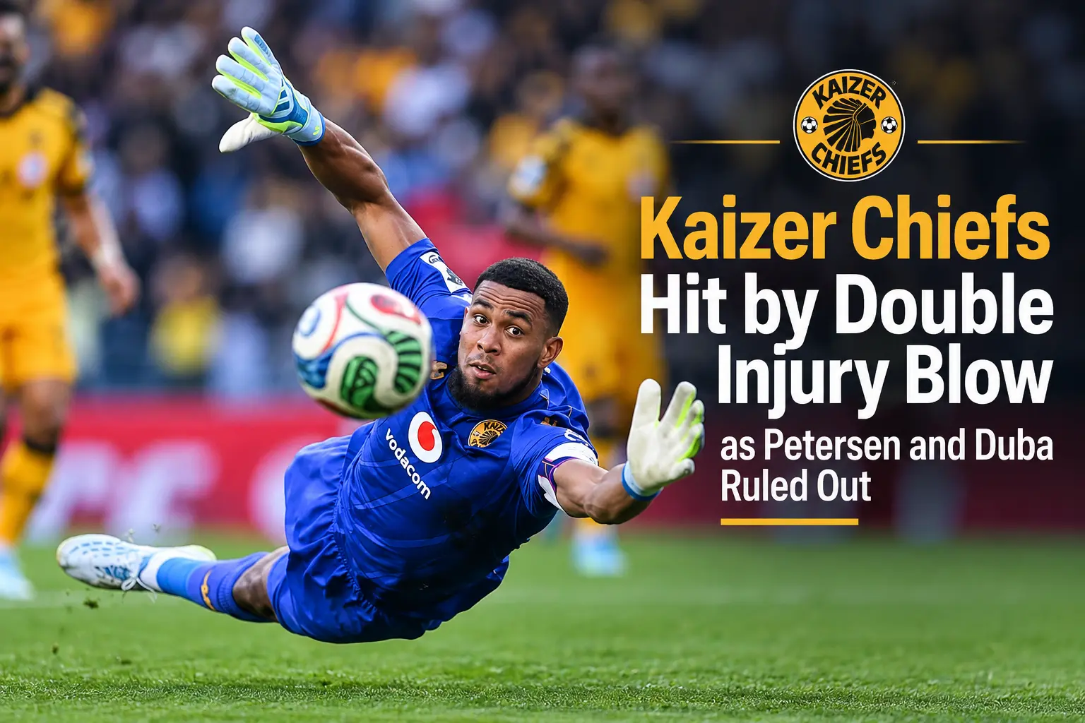 Kaizer Chiefs face double injury blow as Petersen and Duba ruled out